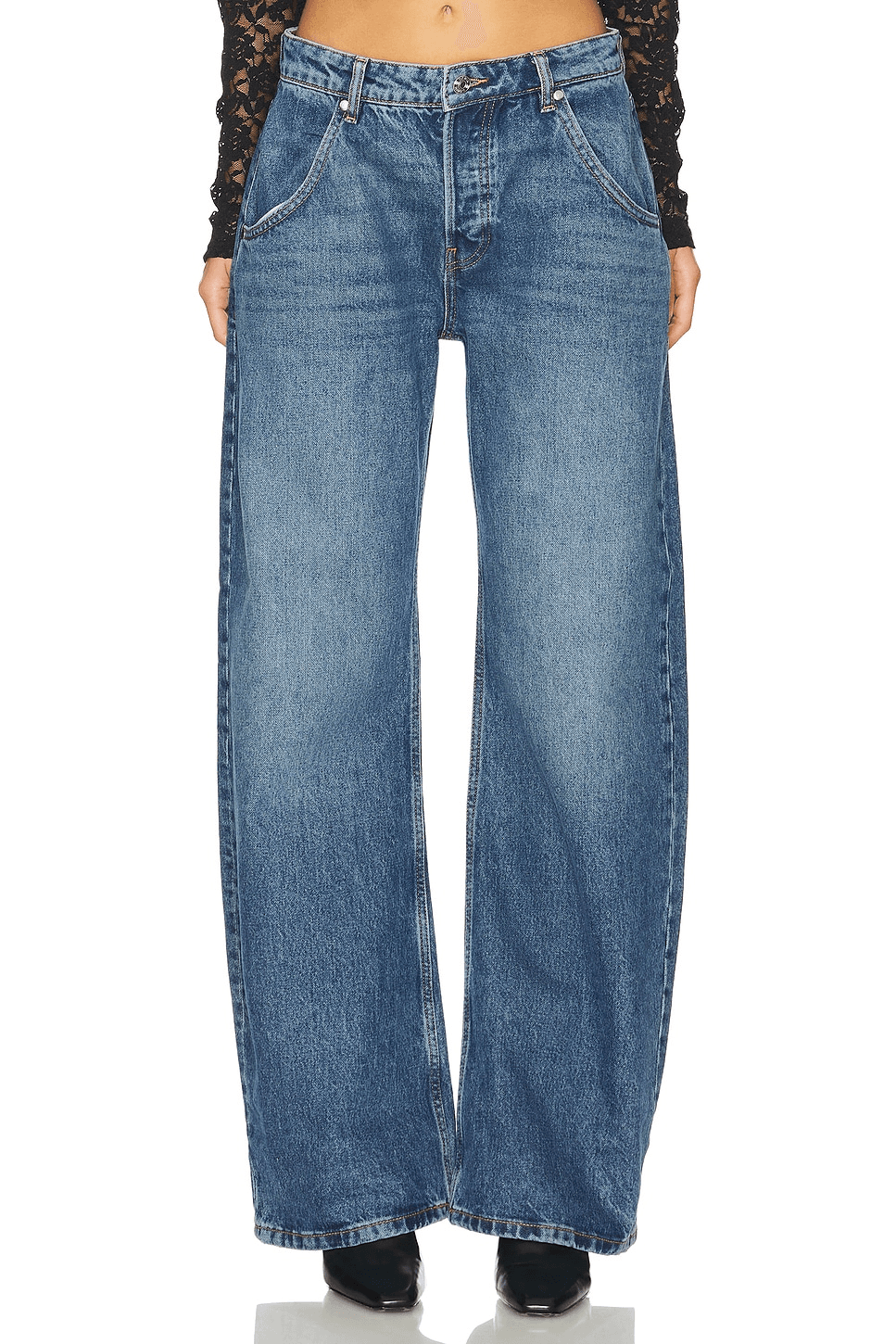 Enzo Mid Rise Barrel Jeans - Image 1