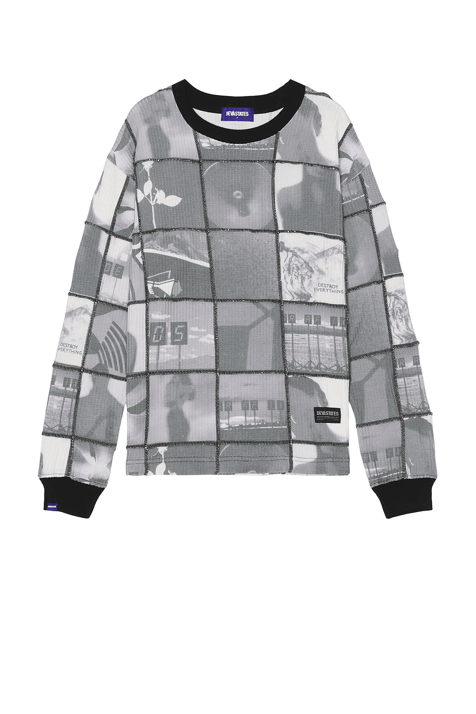 Precious Waffle Patchwork Long Sleeve Tee - Image 1