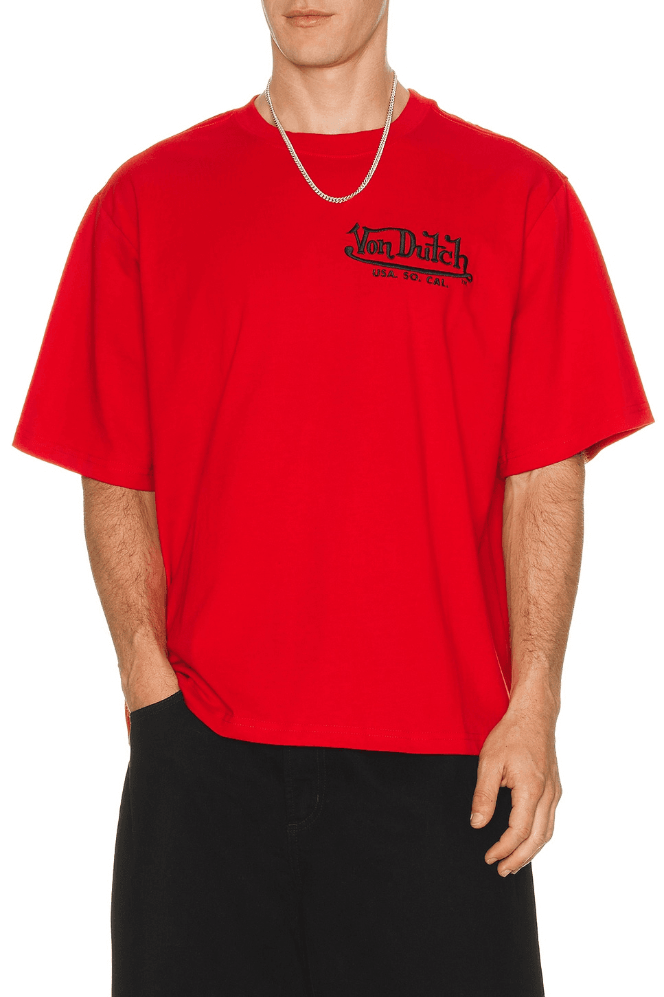 Embroidered Logo Boxy Crop Tee - Image 1