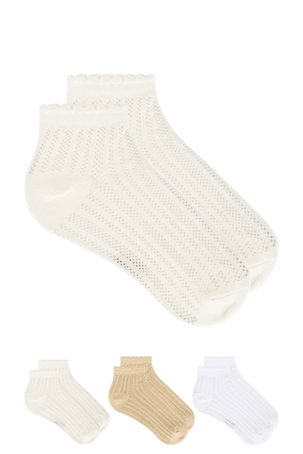 3-pack Lace Knit Ankle Socks - Image 1