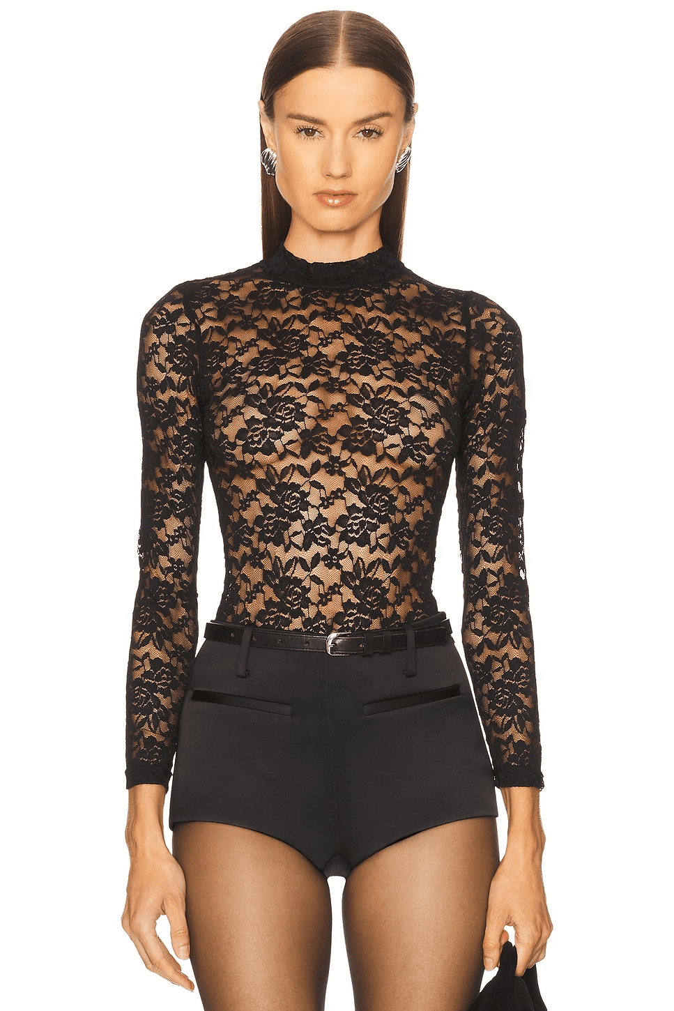 Lace Mock Neck Bodysuit - Image 1