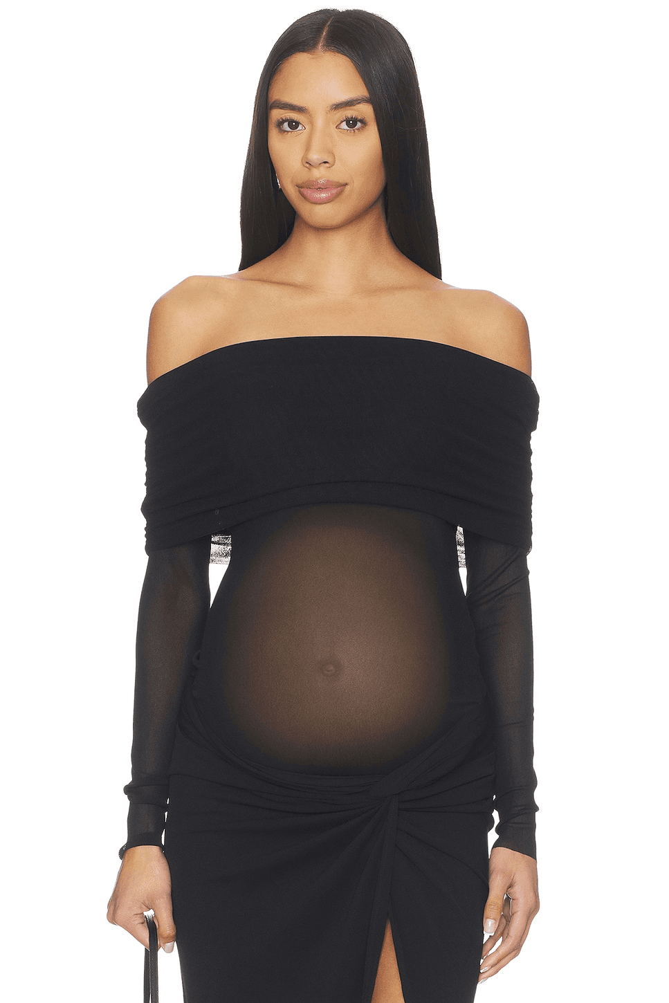 Off The Shoulder Soft Mesh Top - Image 1