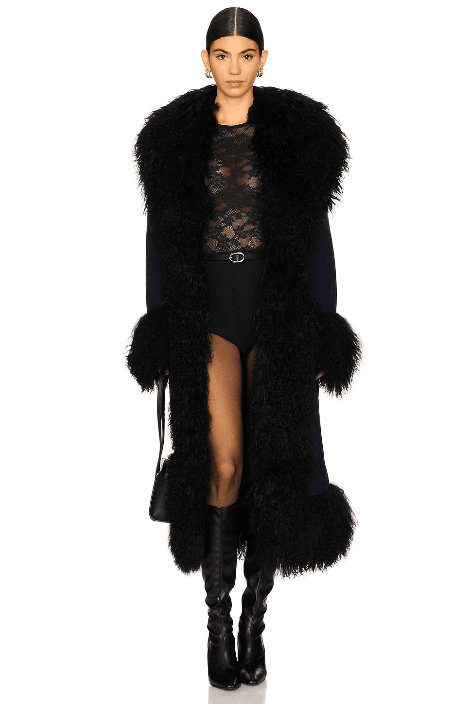Dorothy Suede Maxi Coat With Fur Trim - Image 1