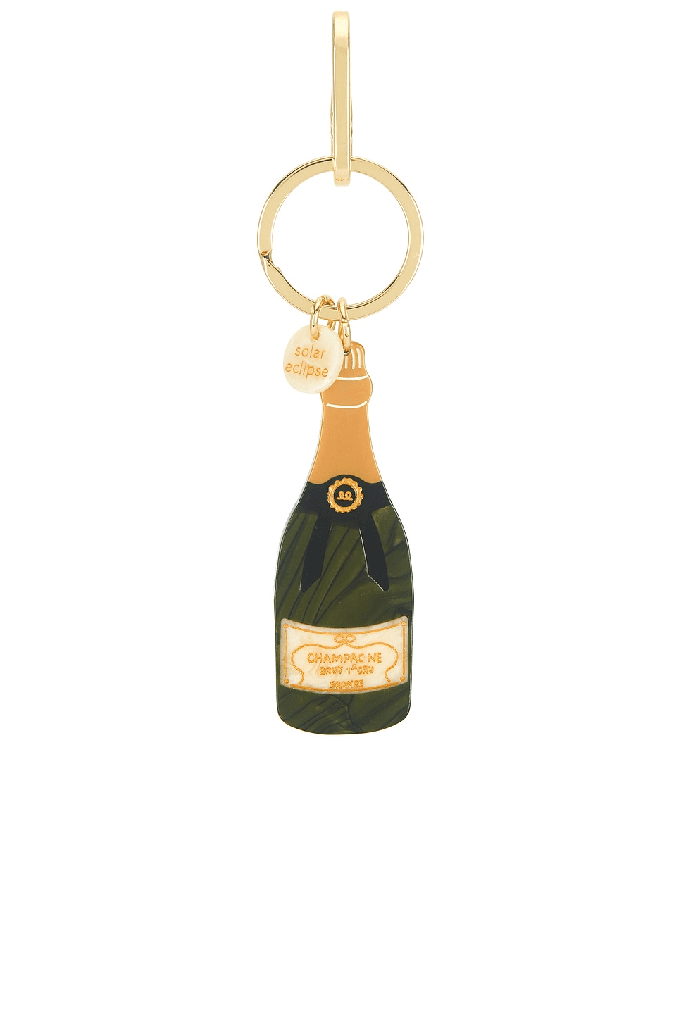 Hand-Painted Champagne Bag Charm + Keychain - Image 1