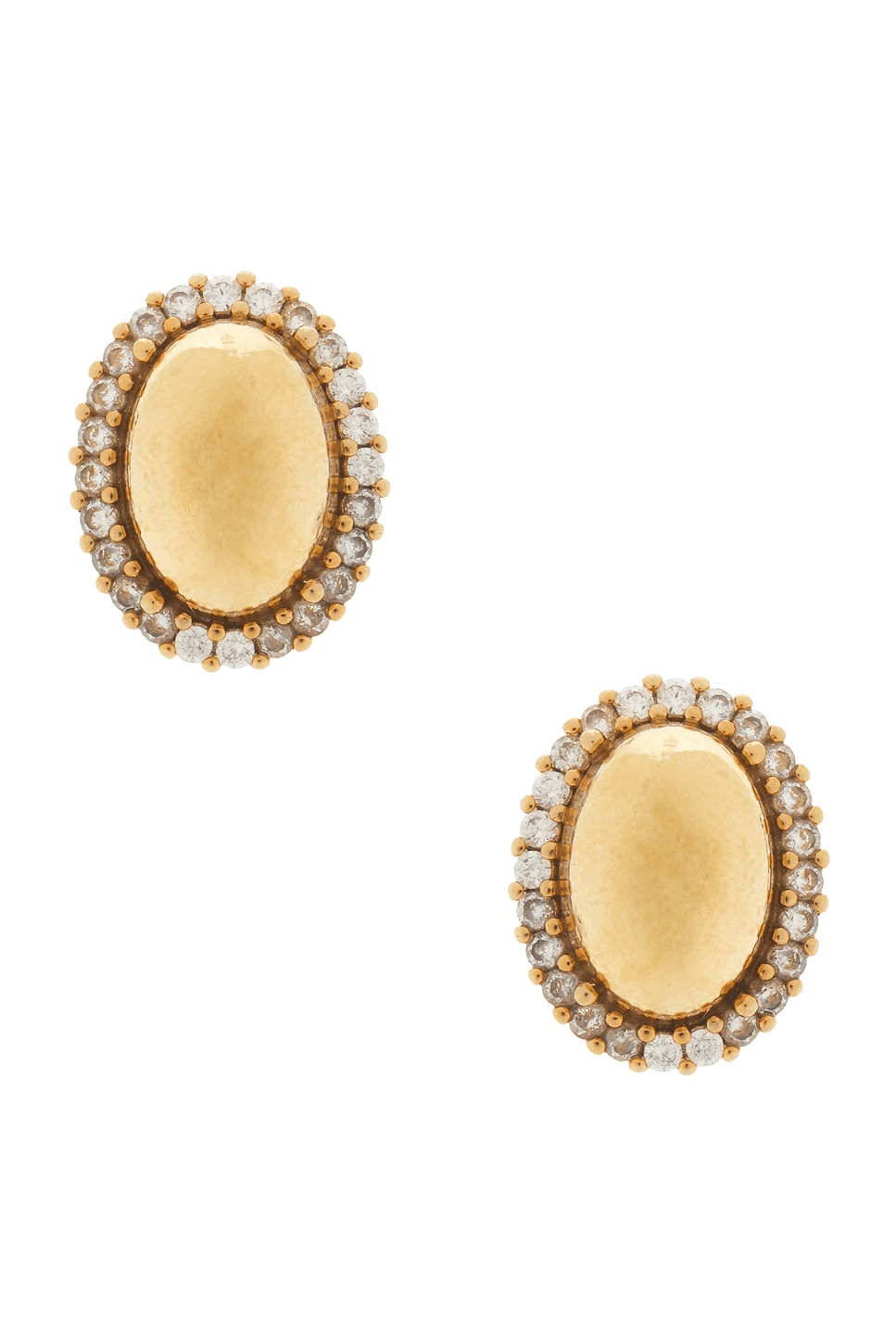 Clasp Oval Stud Earrings - Image 1
