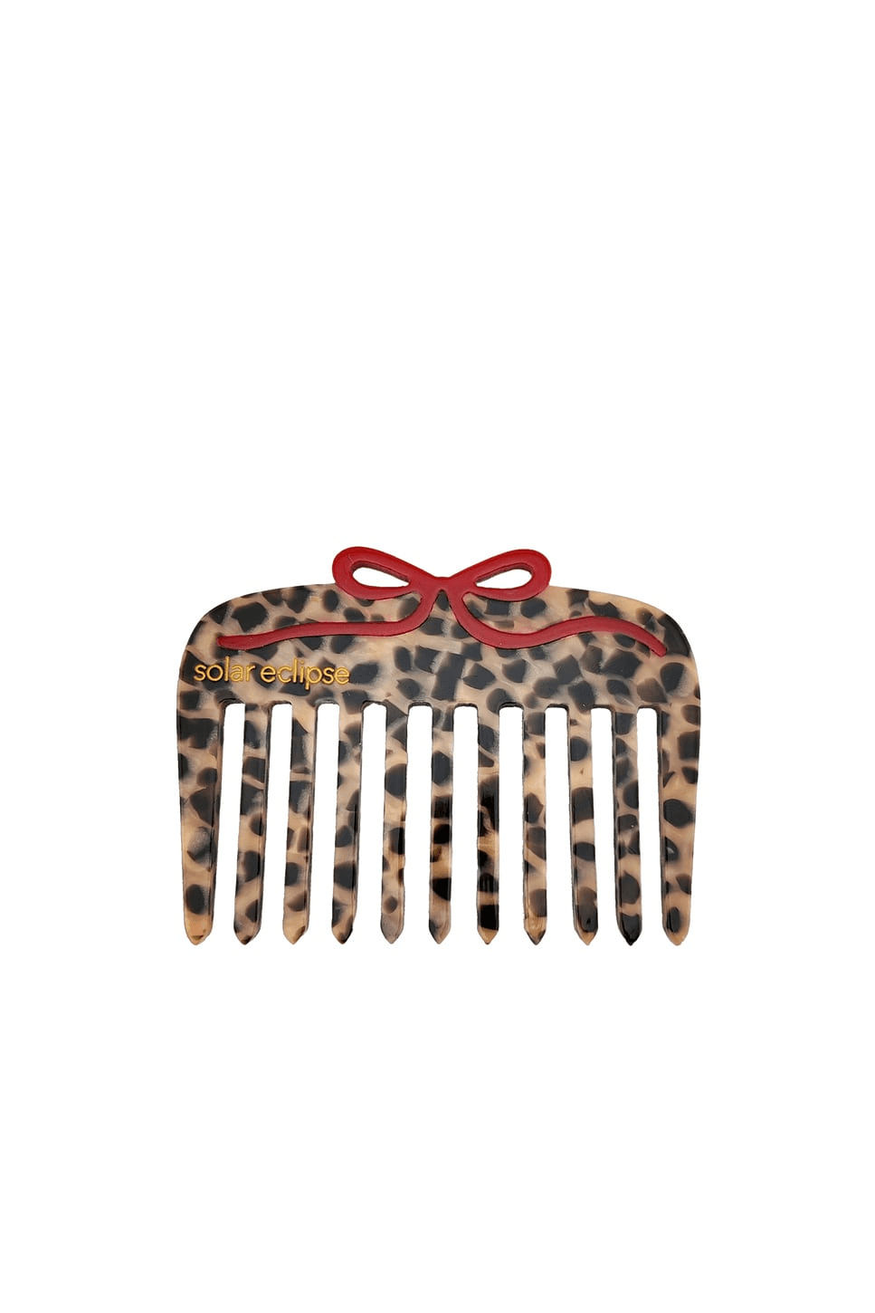 Hand-painted Leopard Bow Pocket Hair Comb - Image 1