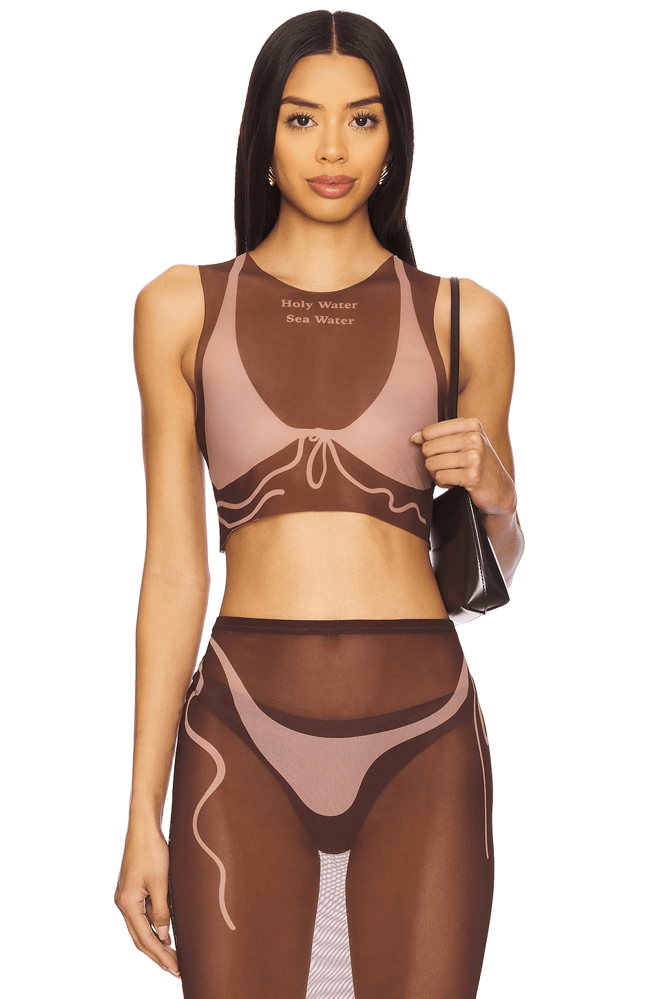 Tan Lines Mesh Crop Top - Image 1