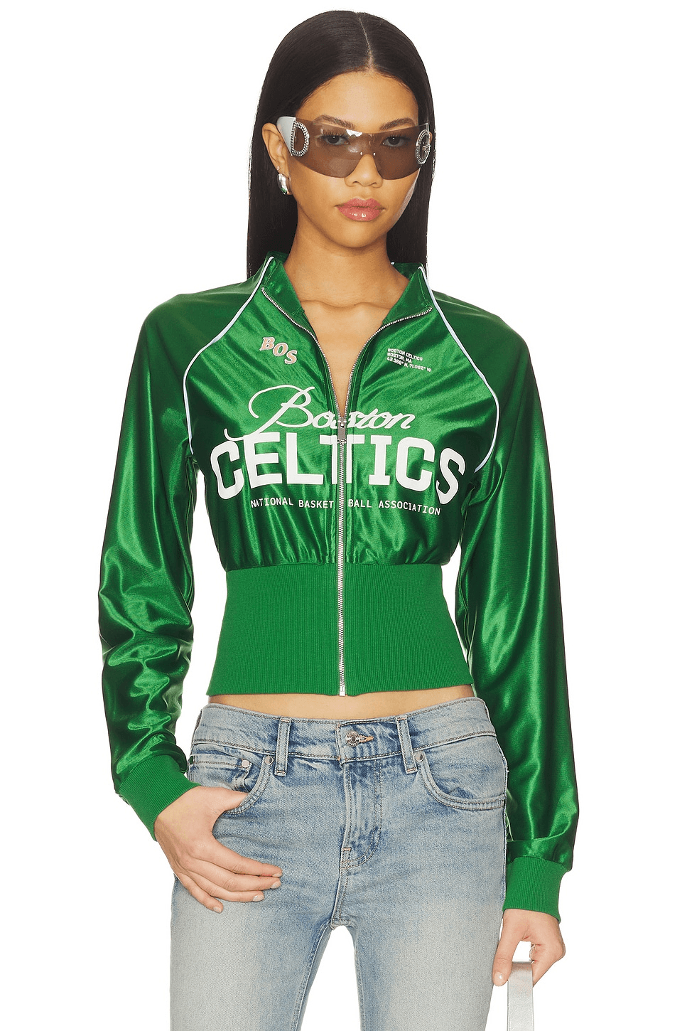 Boston Celtics Cropped Track Jacket - Image 1
