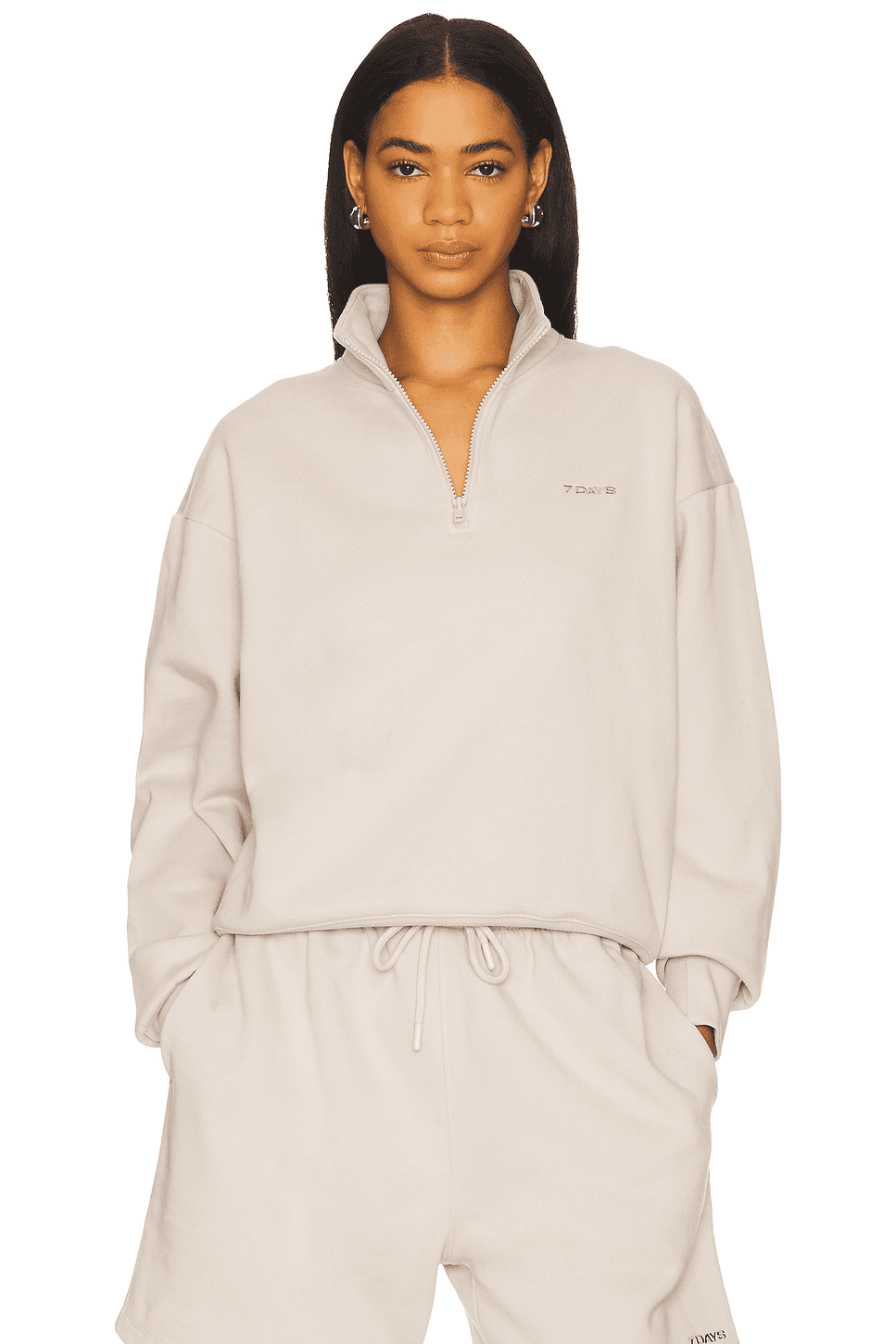 Organic Fitted Half Zip Sweatshirt - Image 1