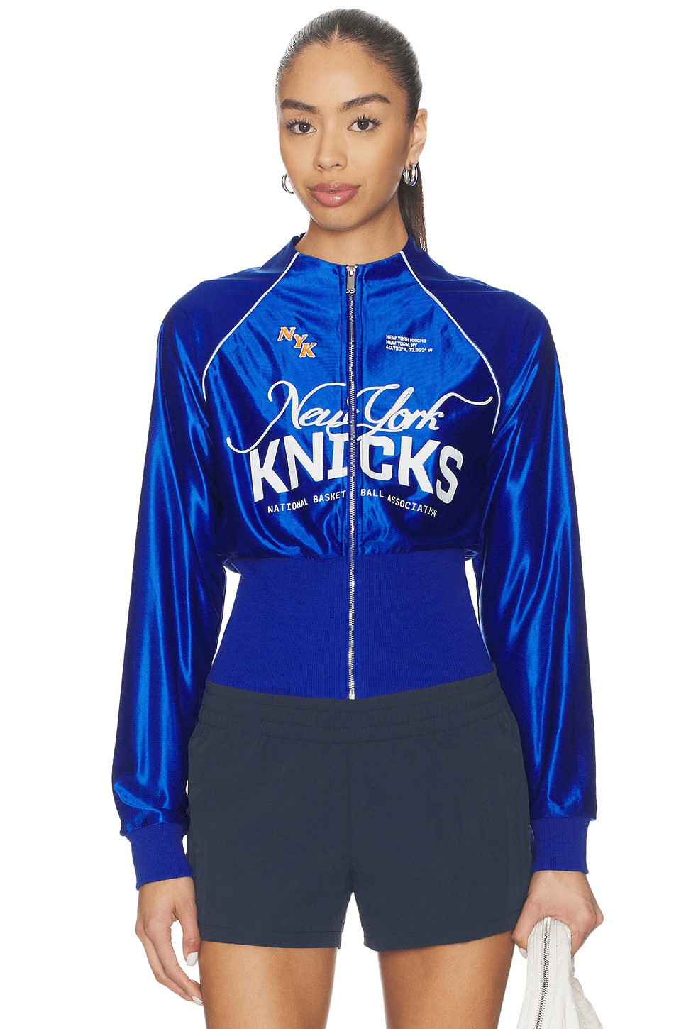 NY Knicks Cropped Track Jacket - Image 1