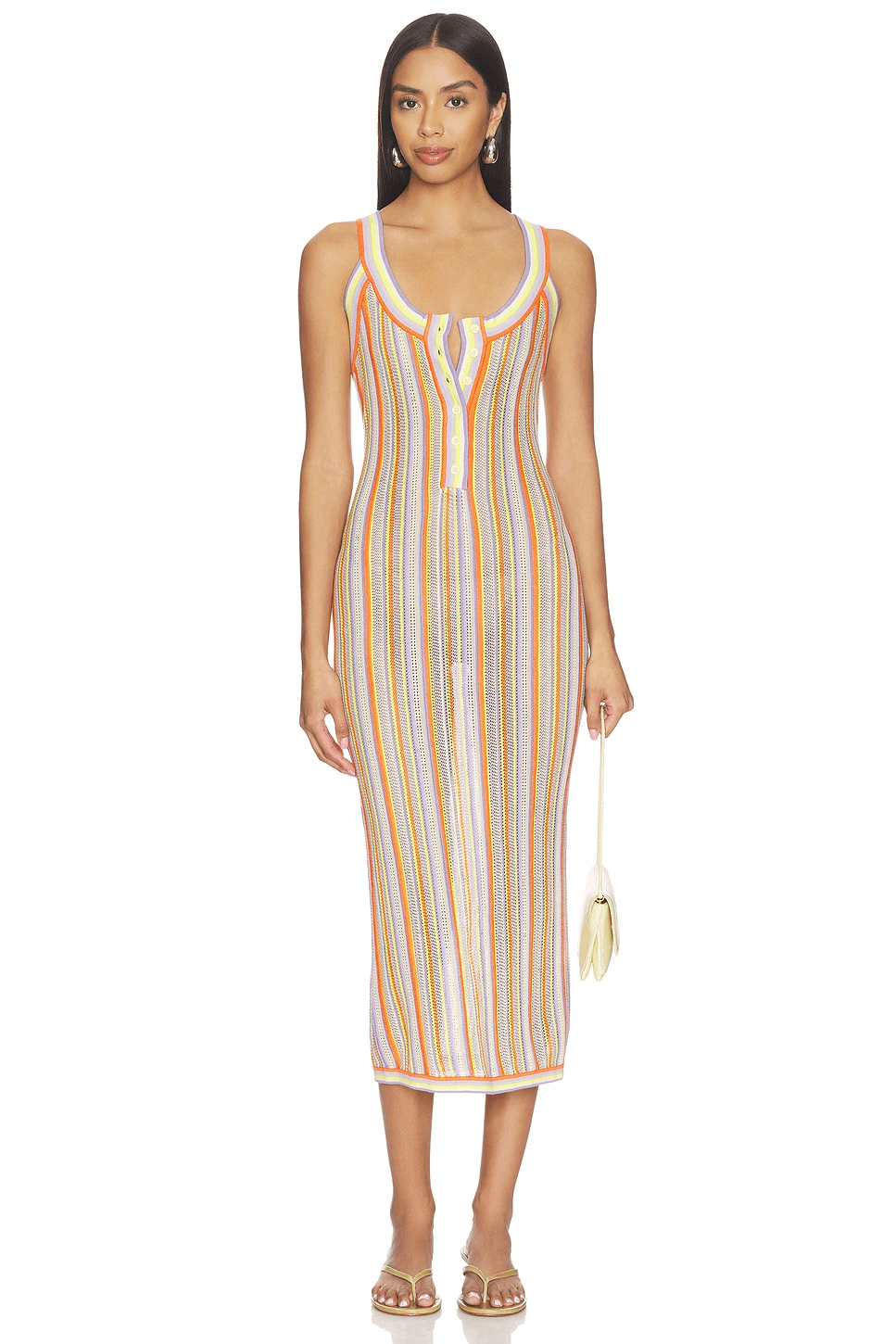 Stripe Sweater Henley Dress - Image 1