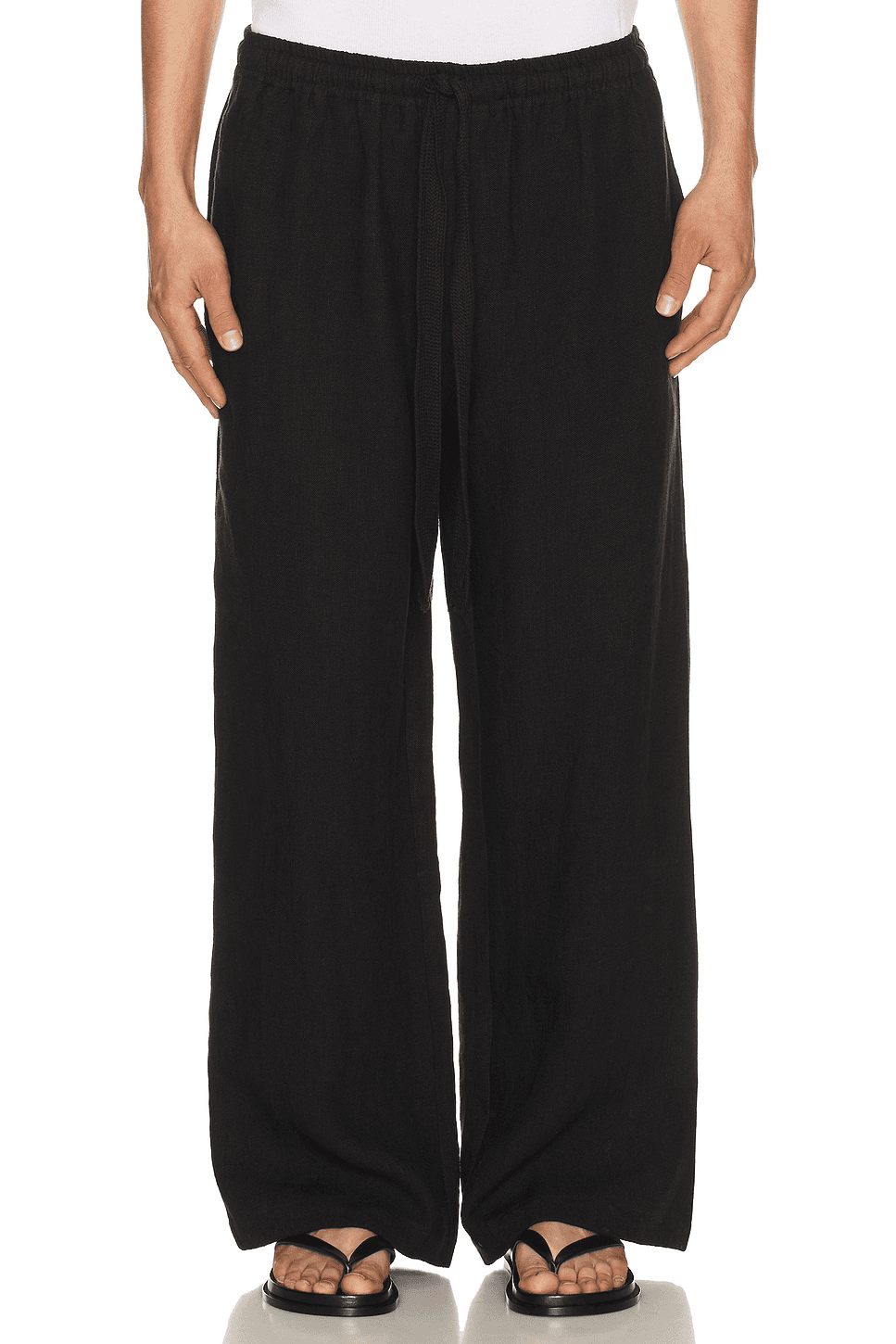 Wide Leg Linen Trousers - Image 1