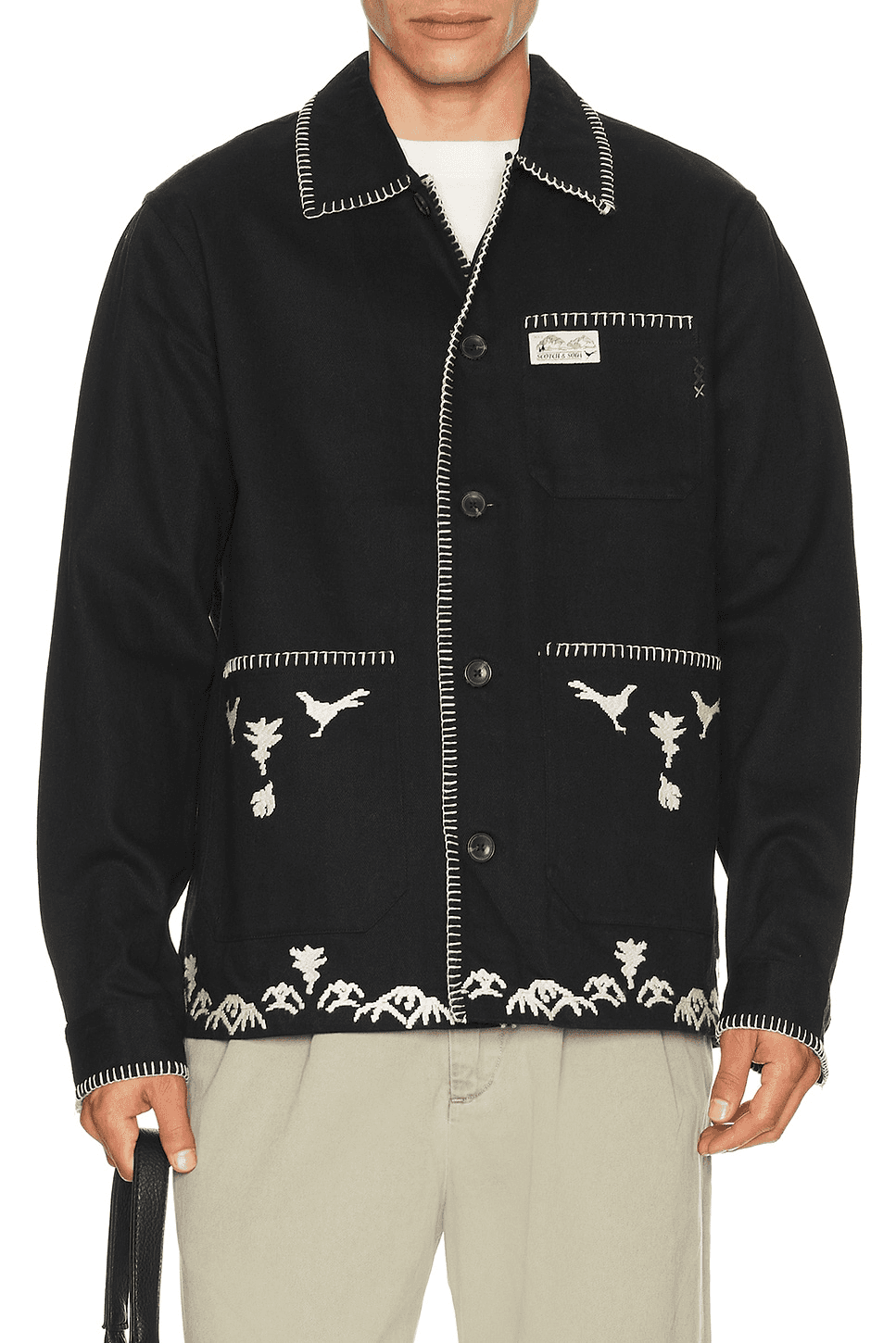 Embroidered Cotton Blend Jacket - Image 1