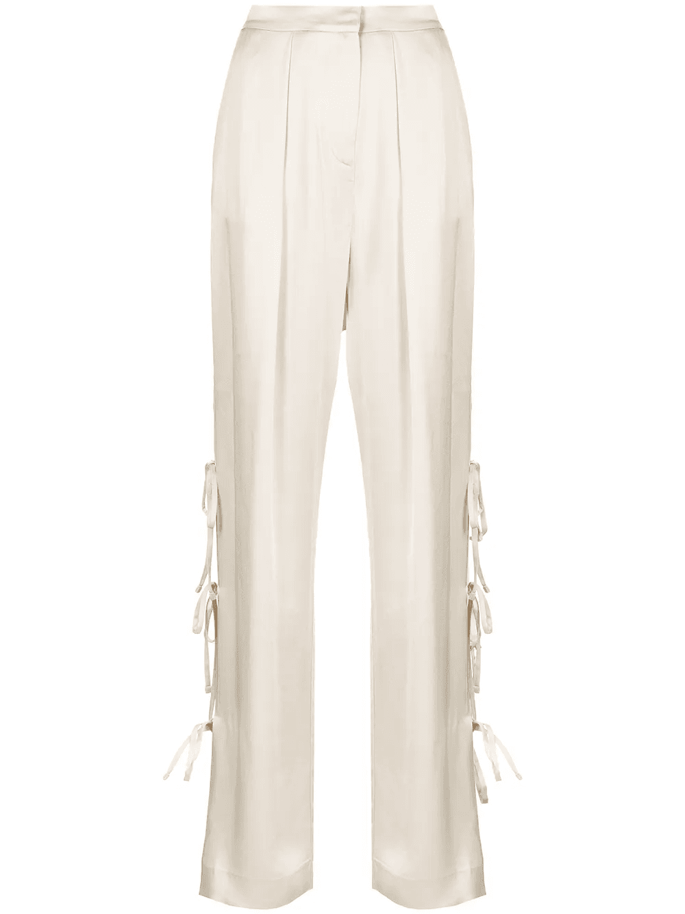 high-rise tie-leg satin trousers - Image 1
