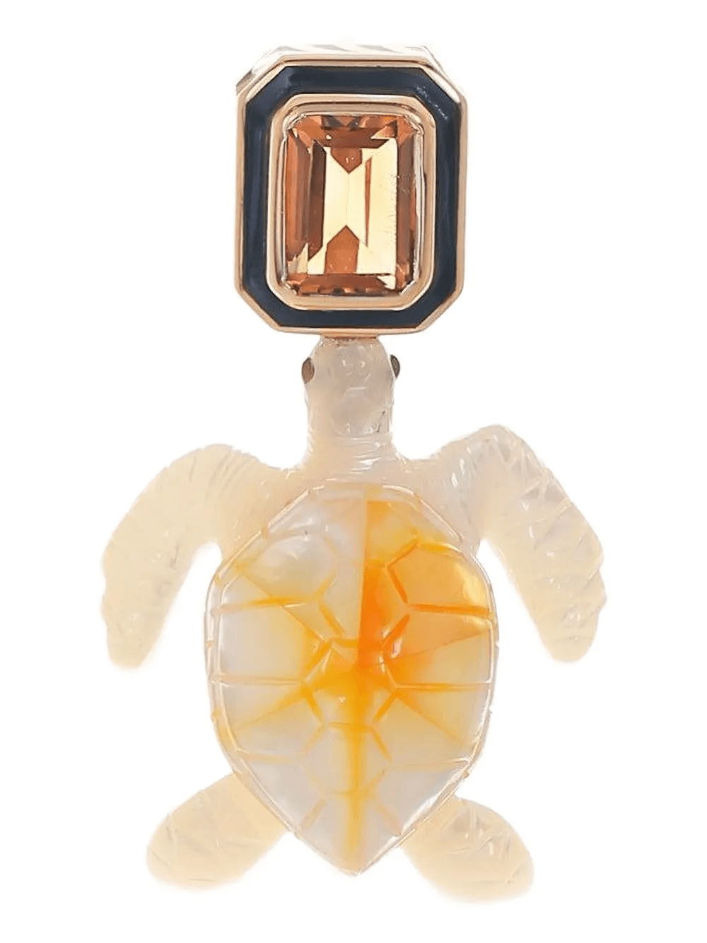 18kt rose gold Turtle Citrine pendant necklace - Image 1