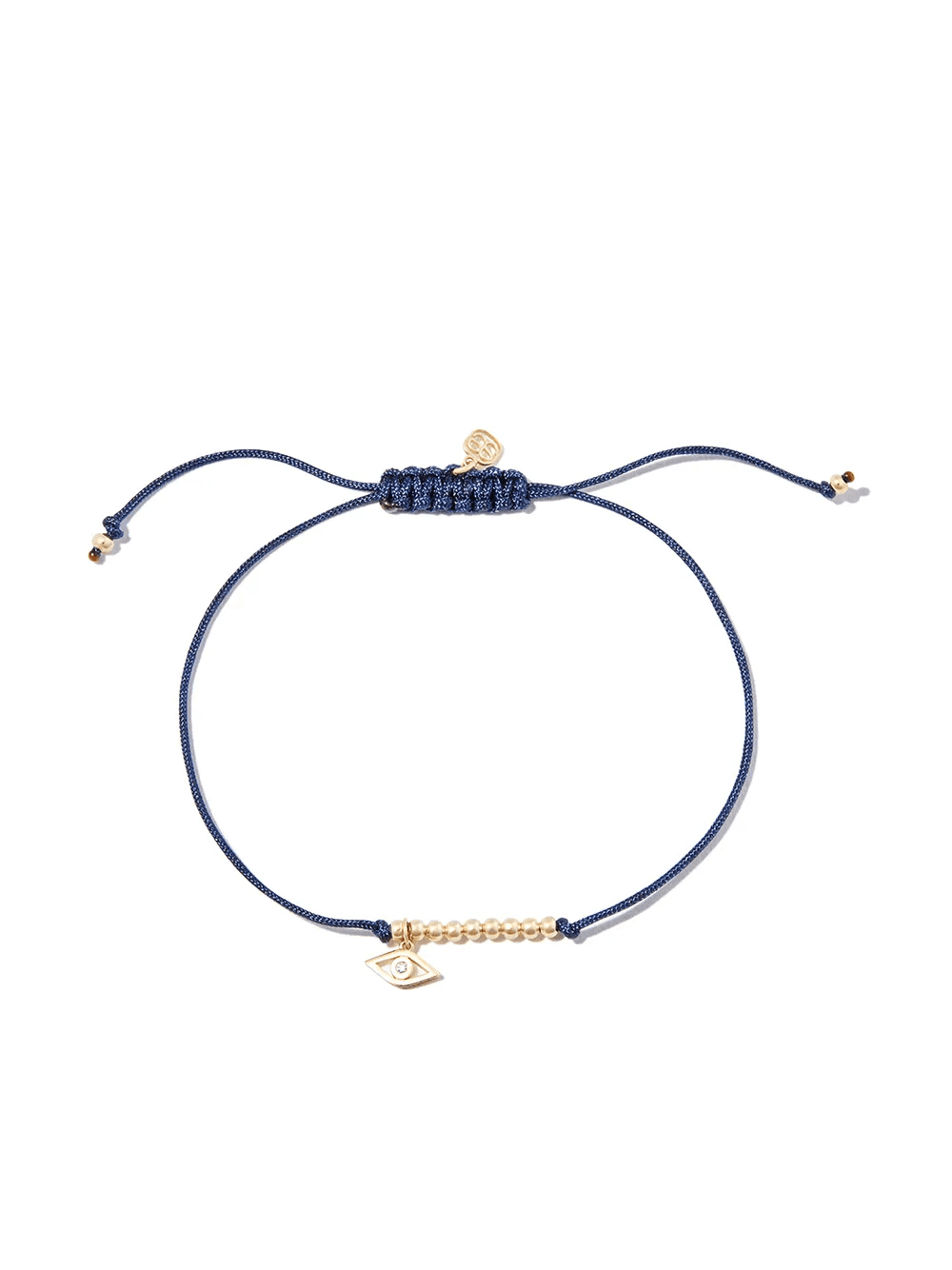 14kt yellow gold Evil eye diamond cord bracelet - Image 1