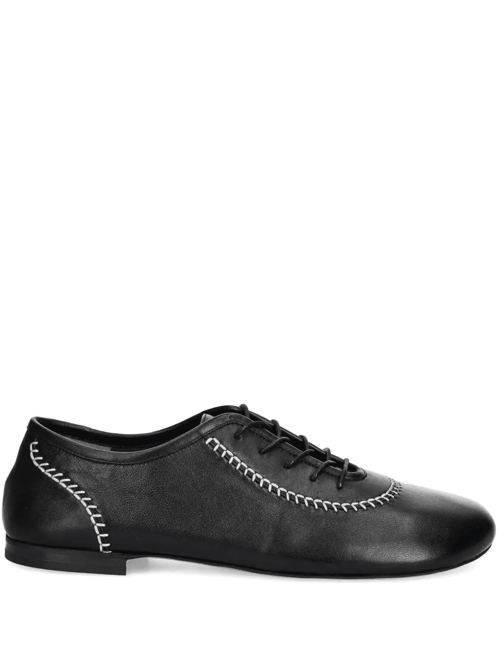 lace-up contrast-stitch shoes - Image 1