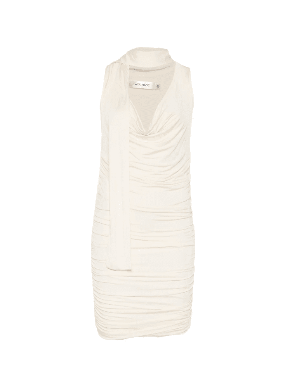 draped-meckline midi dress - Image 1