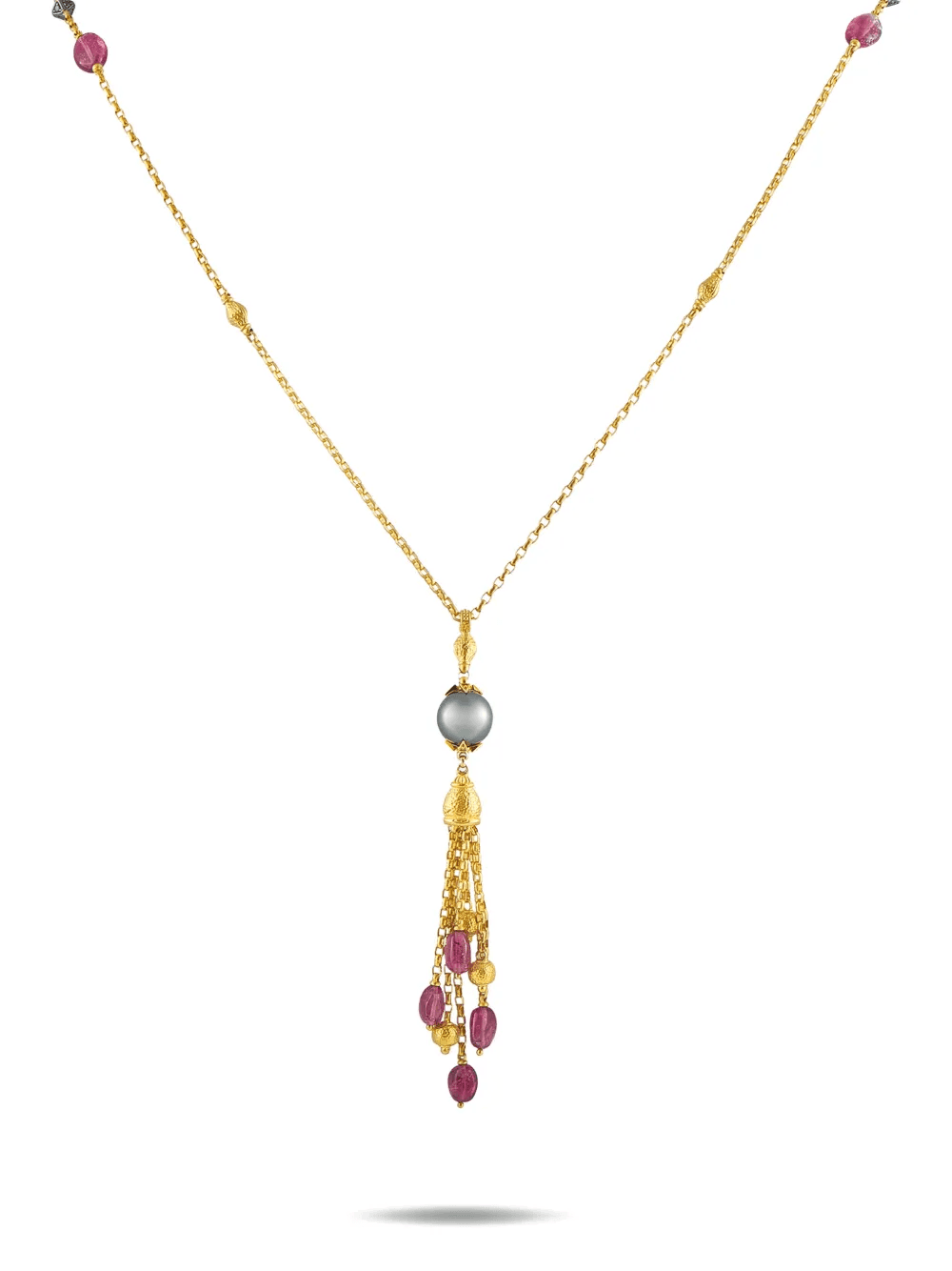 Tahitian-pearl and tourmaline necklace - Image 1