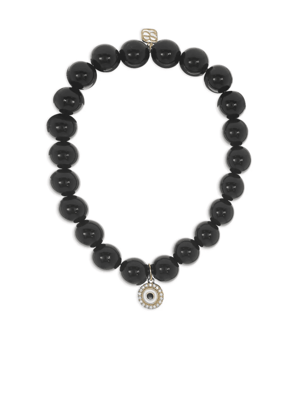14k yellow gold Evil Eye diamond and onyx bracelet - Image 1