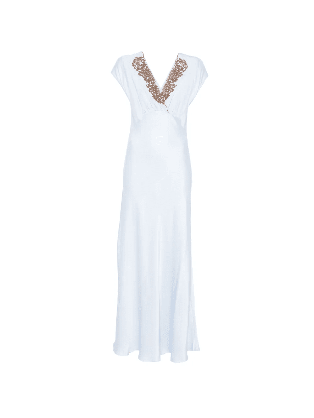embroidered V-neck maxi dress - Image 1