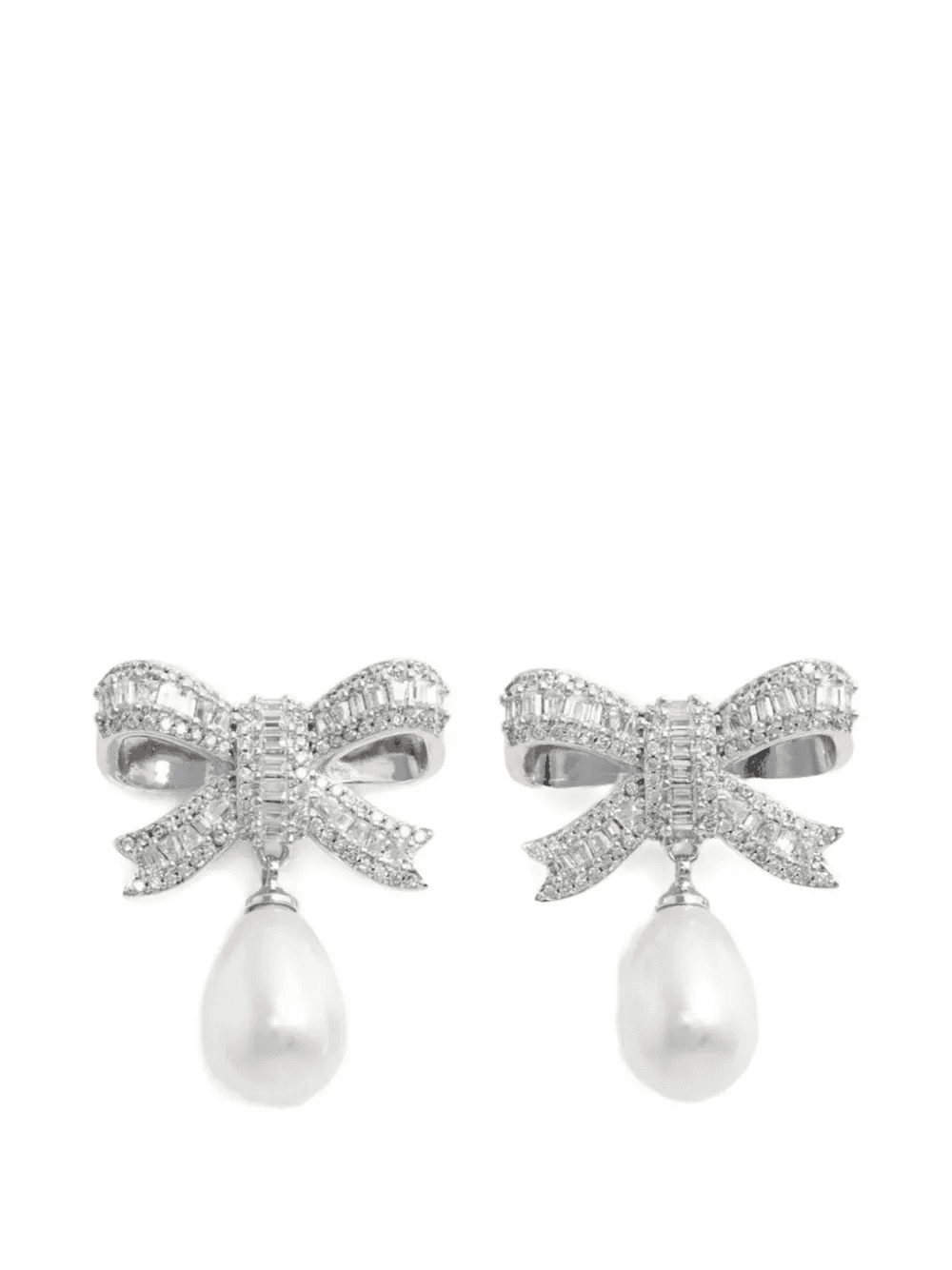 crystal-embellished bow earrings - Image 1