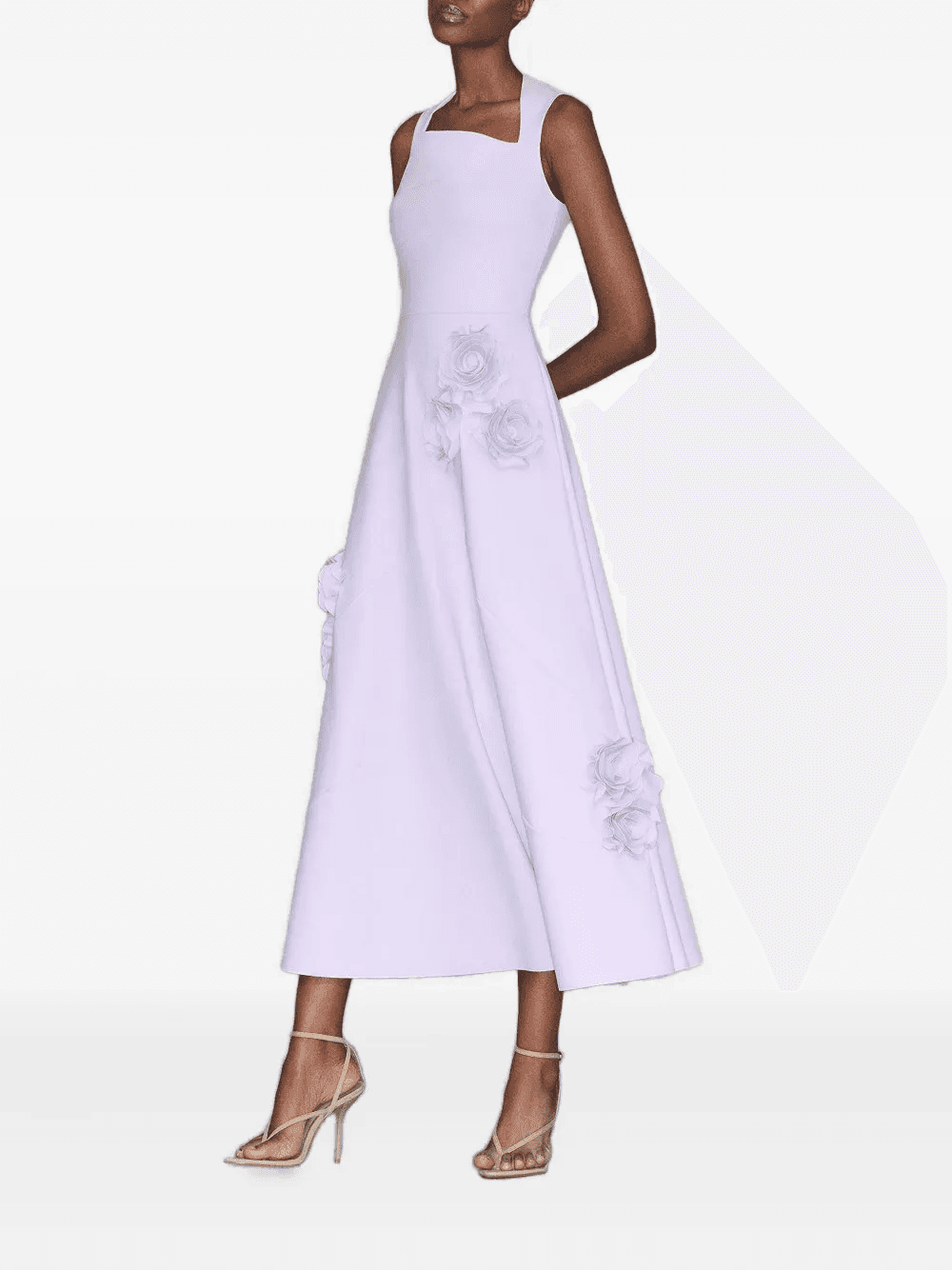 Parrot floral-appliqué dress - Image 1