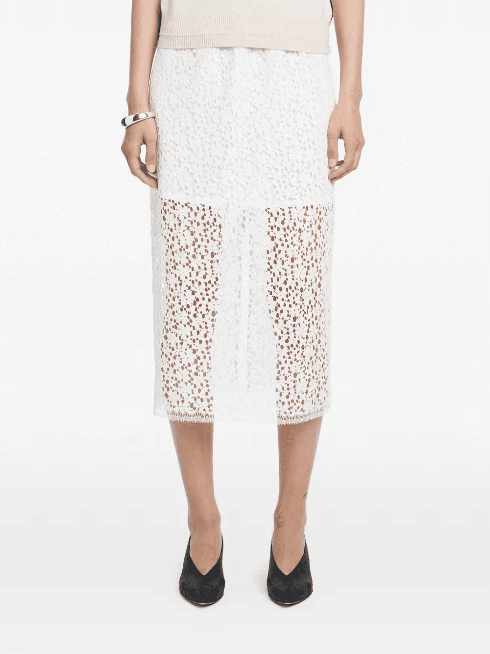 lace ruched midi skirt - Image 1