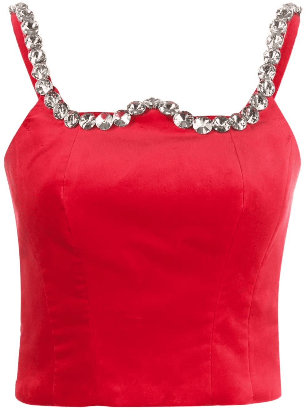 crystal-embellished cropped tank top - Image 1