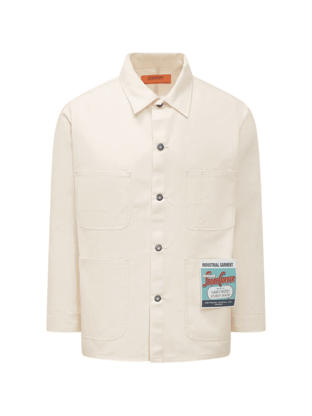 patch-detail shirt jacket - Image 1