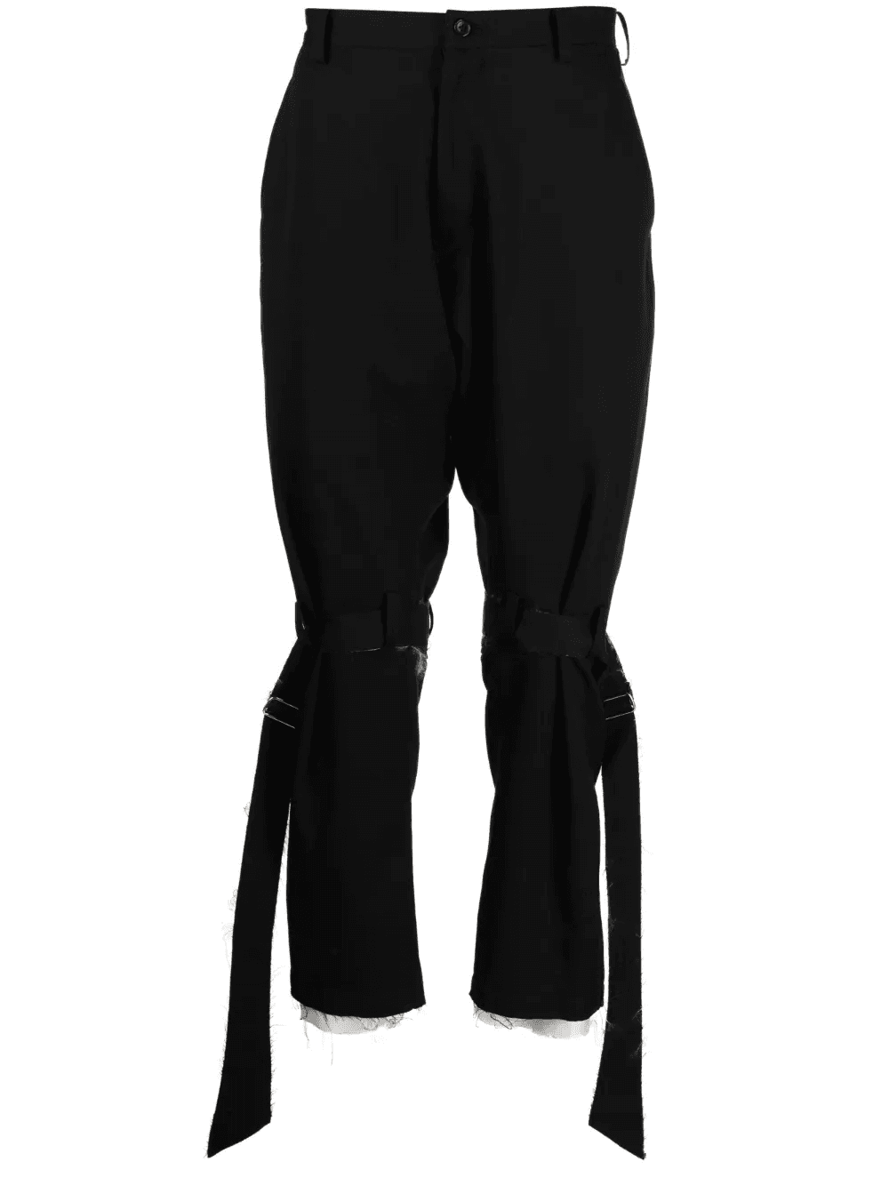 frayed-detailed wool trousers - Image 1