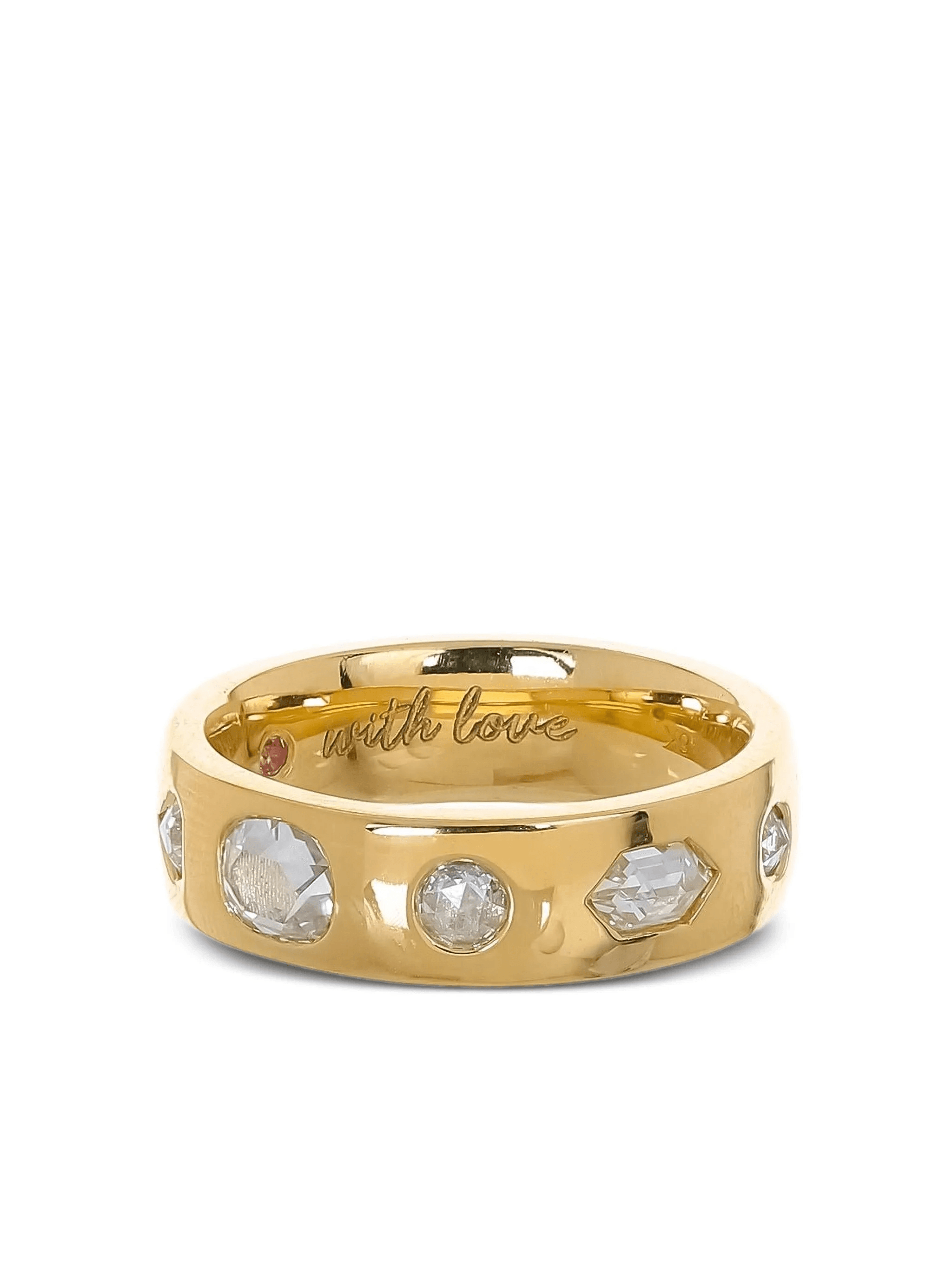 18K yellow gold diamond ring - Image 1