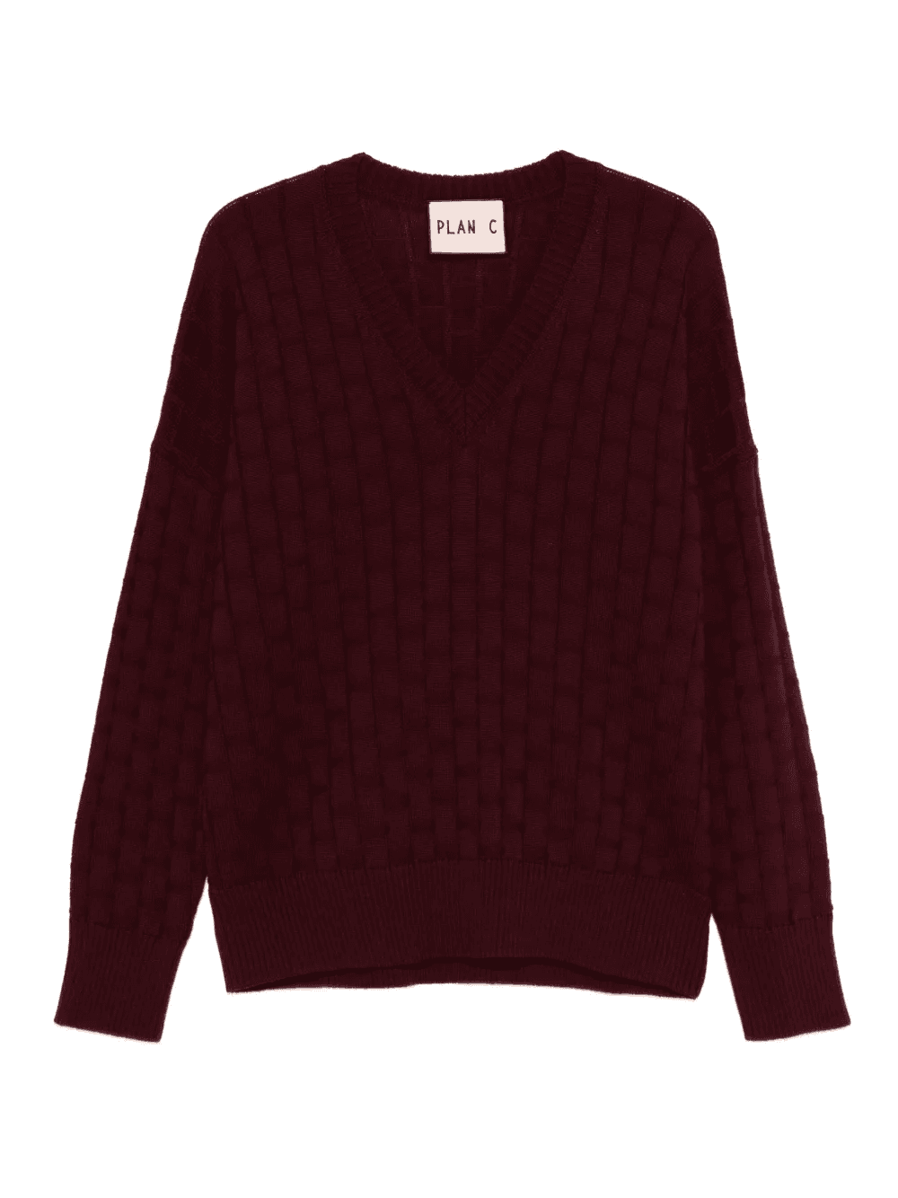 V-neck cable-knit sweater - Image 1
