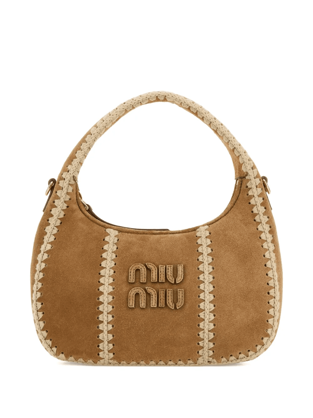 Wander suede braided shoulder bag - Image 1