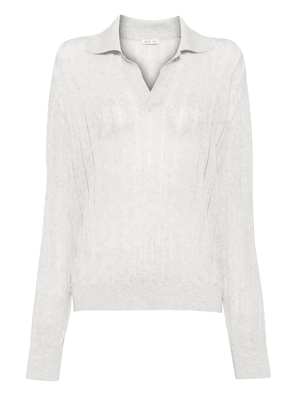 lace ribbed polo shirt - Image 1