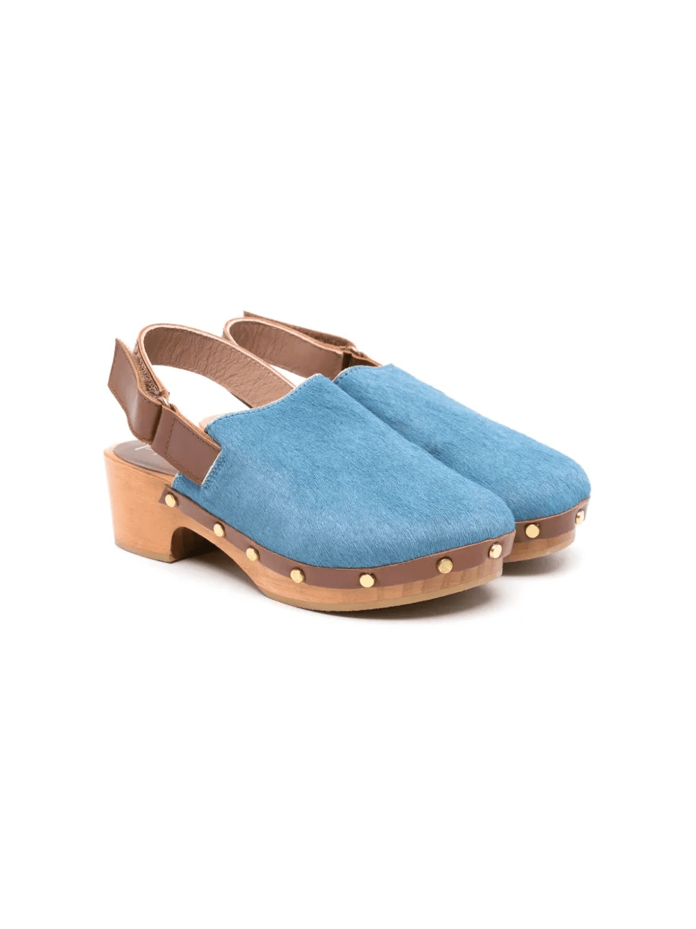 stud-detailing fur-design clogs - Image 1