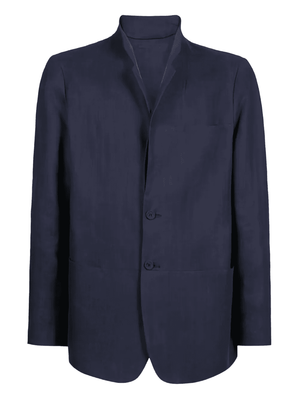 mandarin-collar linen jacket - Image 1