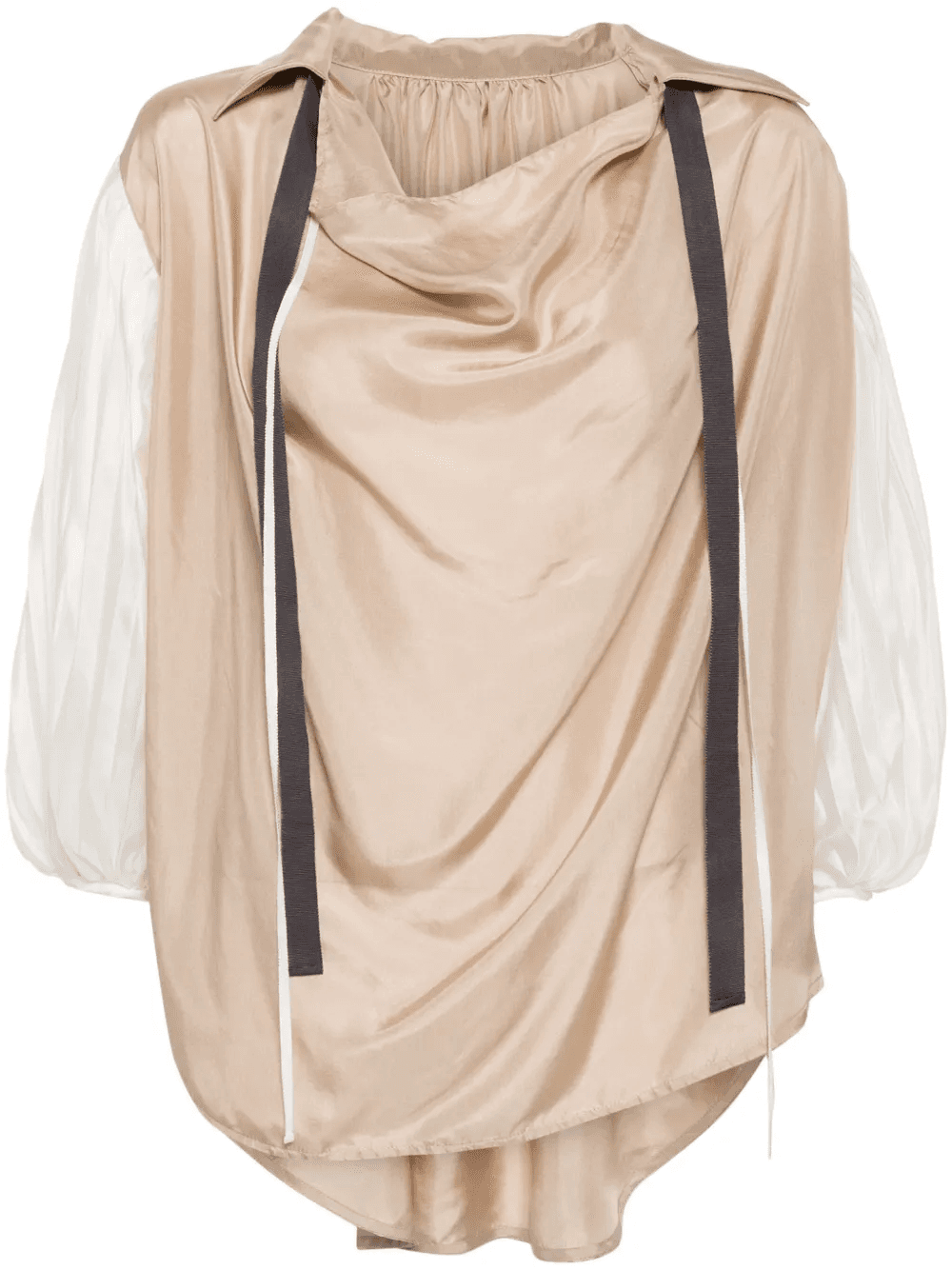 three-quarter length pleated blouse - Image 1