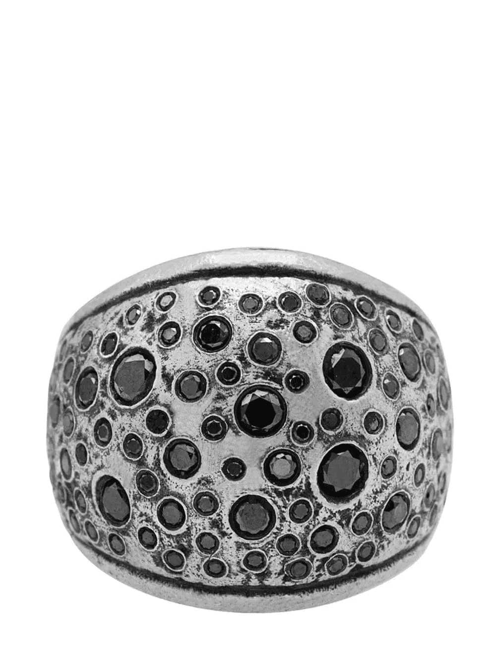 Stardust black-diamond wide-band ring - Image 1
