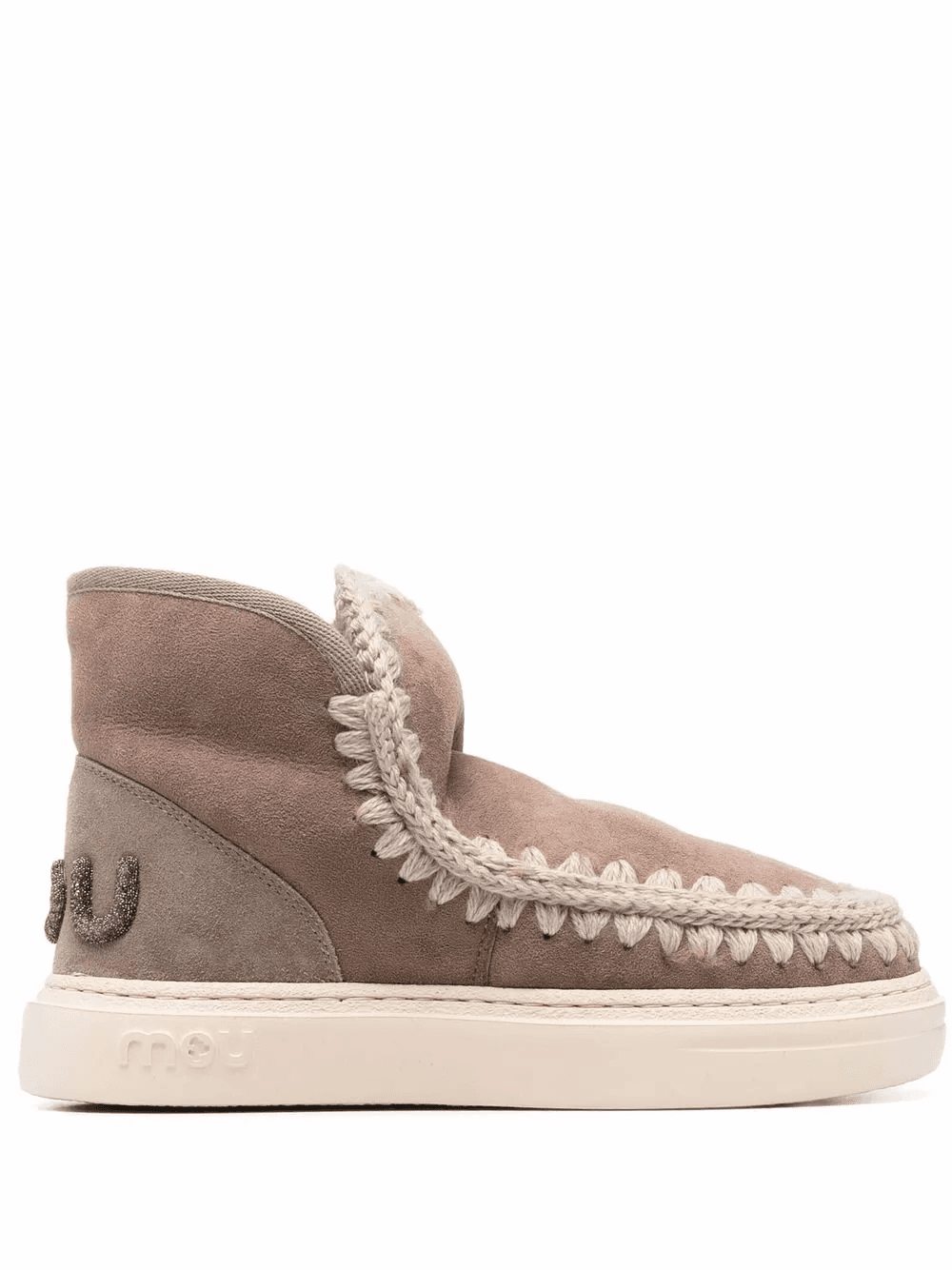 crochet stitch-trim sneaker boots - Image 1