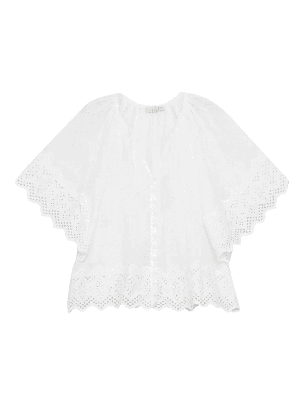 Slub eyelet-trimmed blouse - Image 1