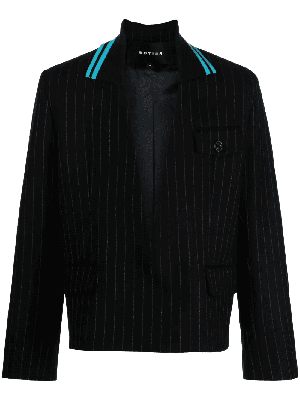 striped knit-collar jacket - Image 1