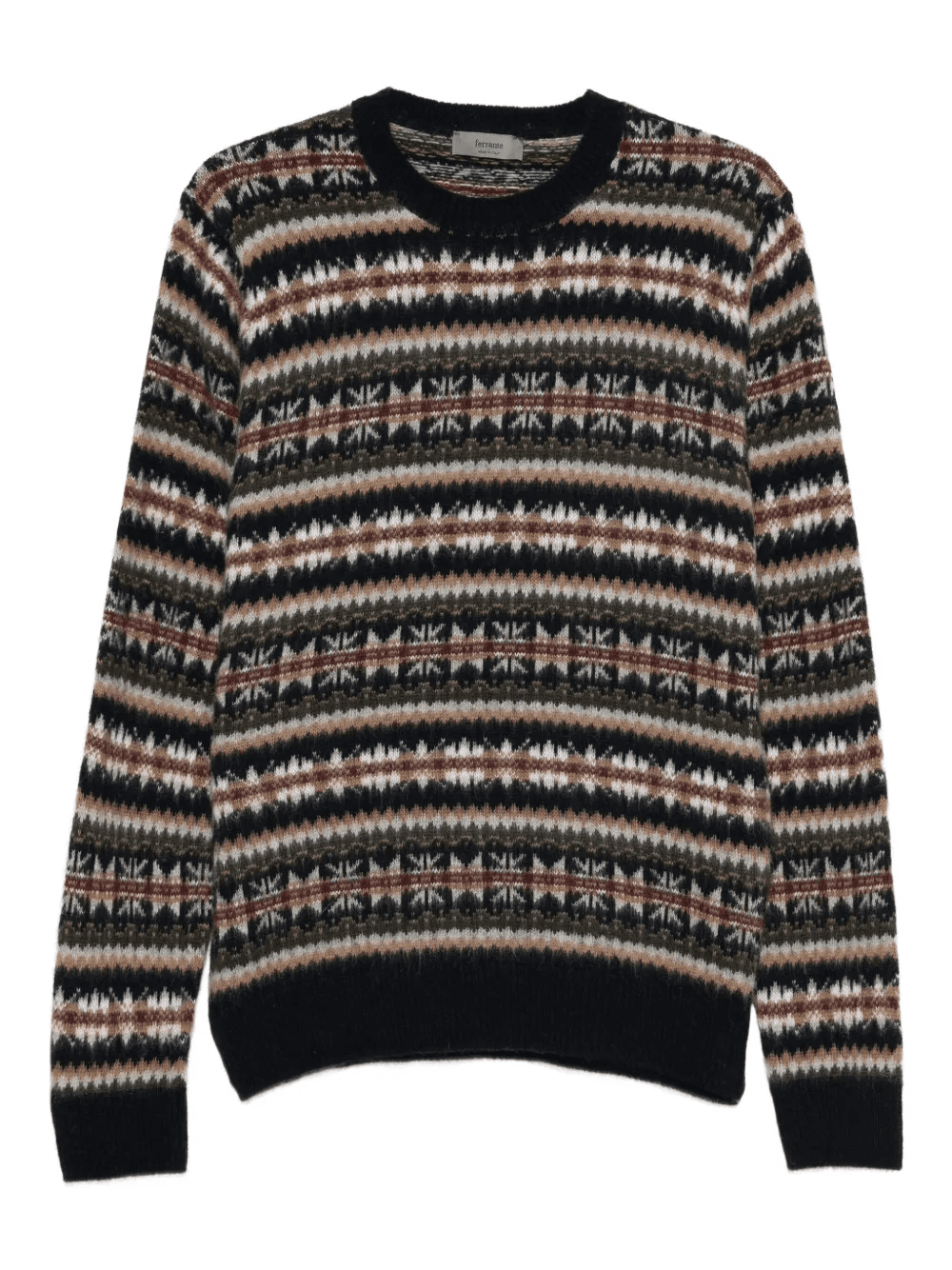 patterned round-neck sweater - Image 1