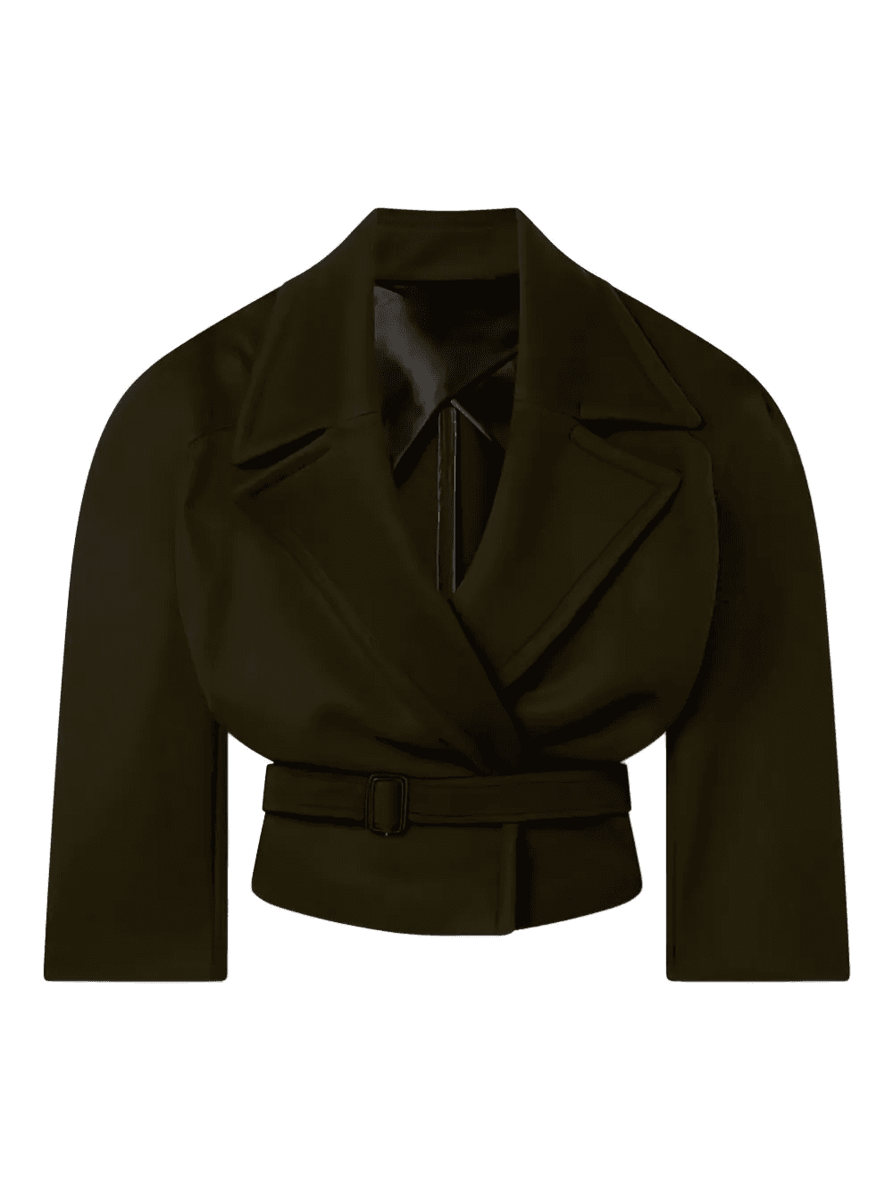 cropped belted jacket - Image 1