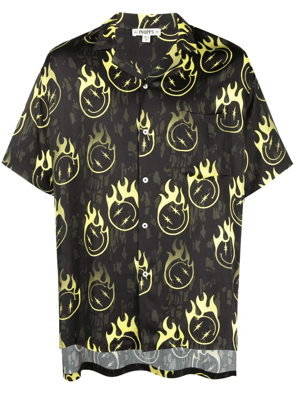 oversized smiley-print bowling shirt - Image 1