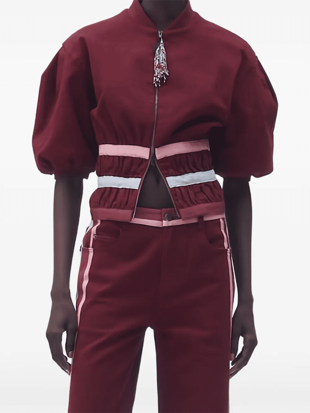 Zora puffed-sleeve zip-up jacket - Image 1