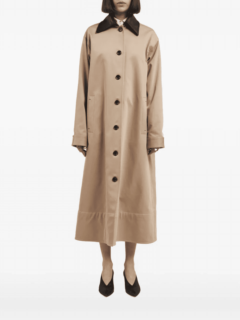 single-breasted spread-collar coat - Image 1