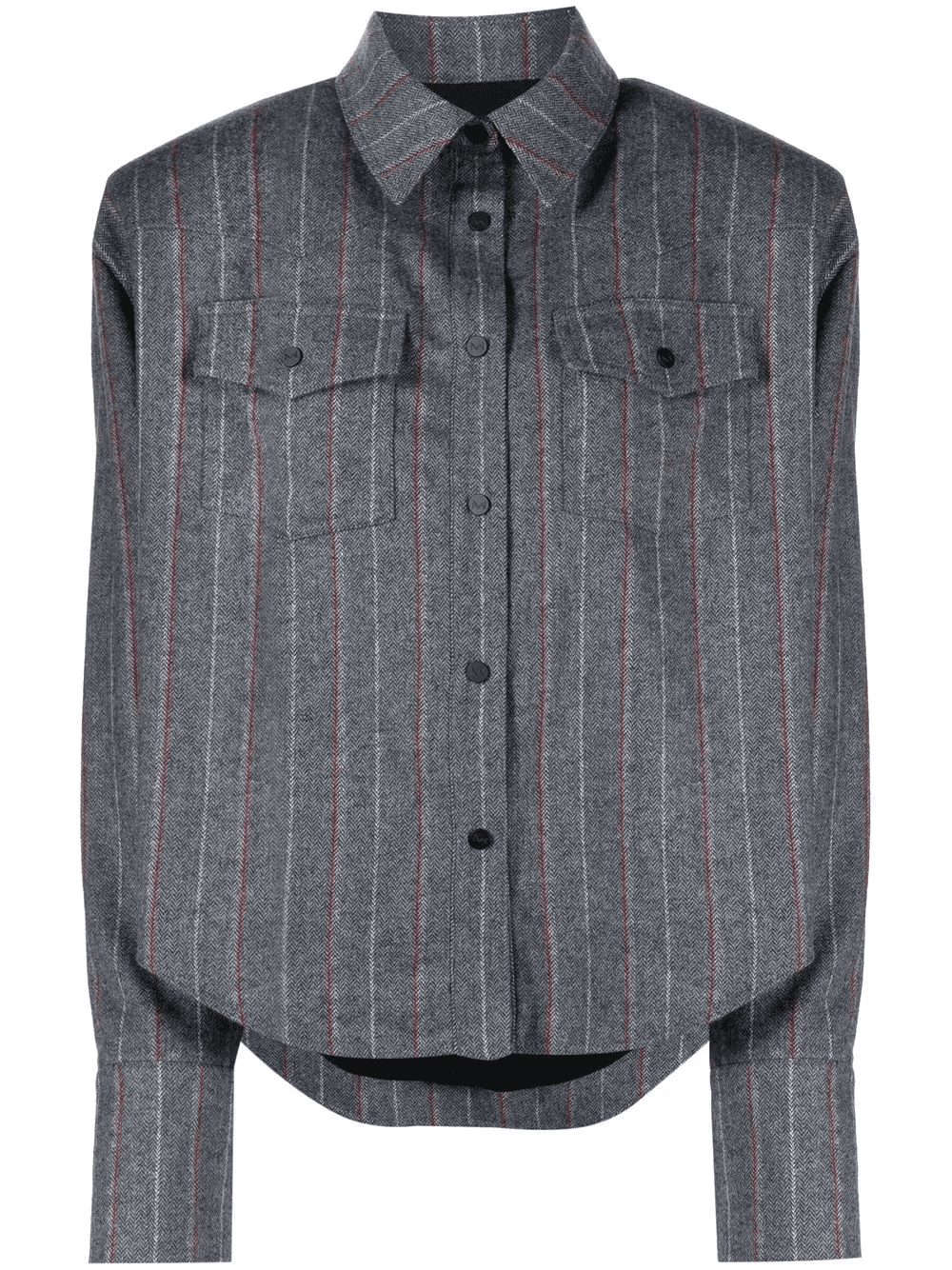 pinstripe button-up shirt - Image 1