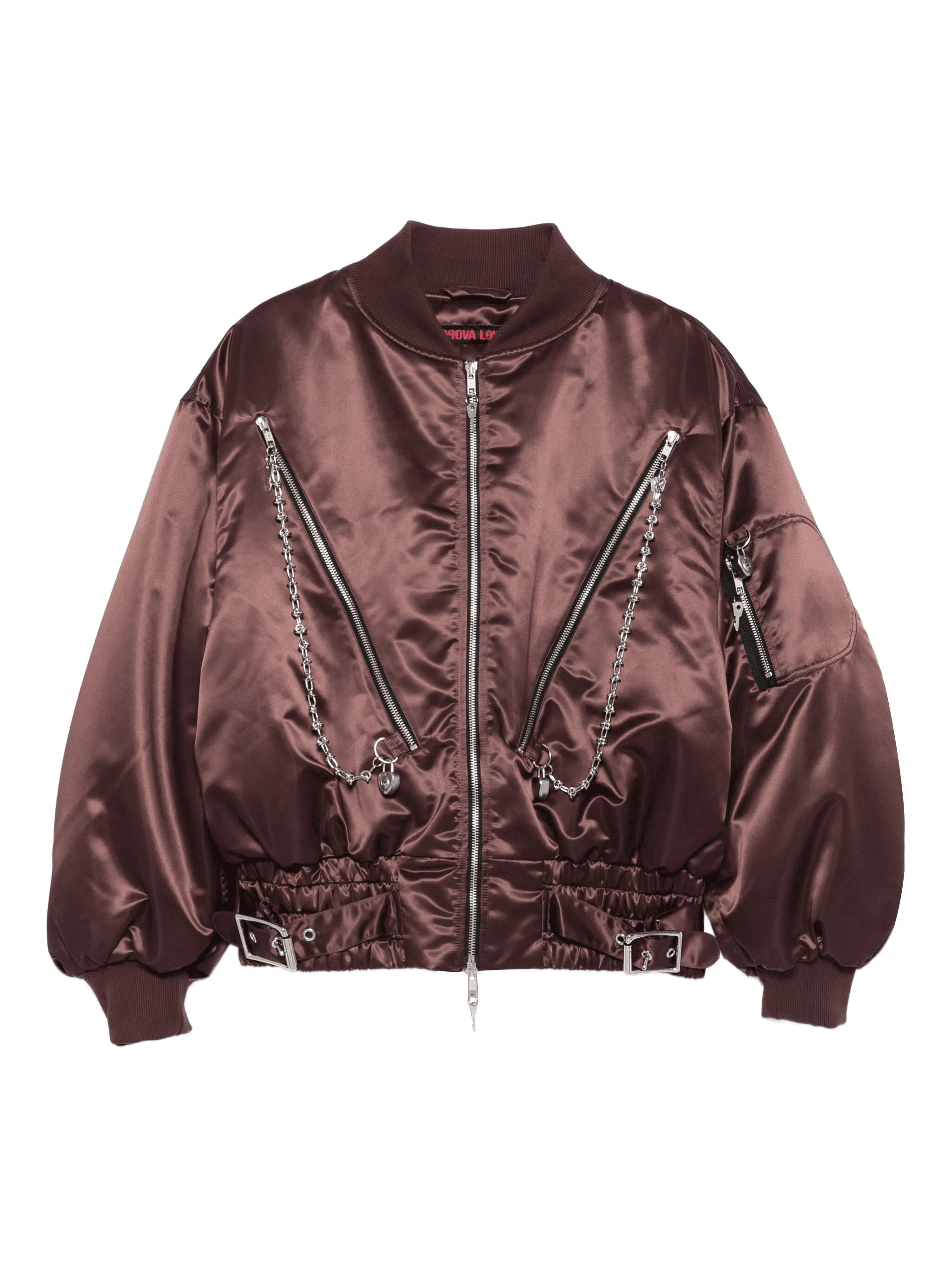 chain-embellished bomber jacket - Image 1