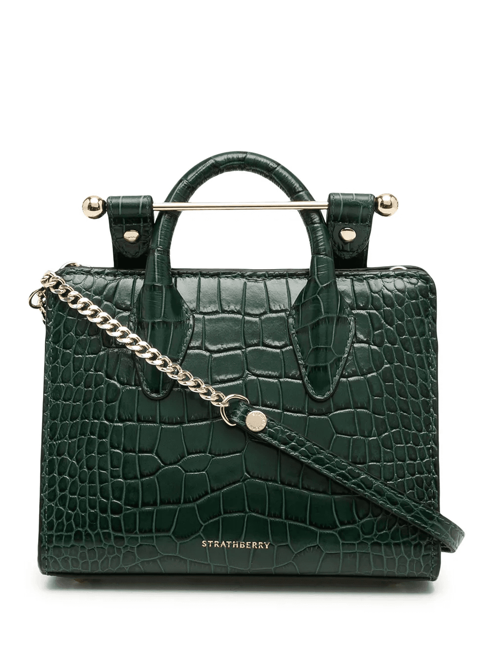crocodile-effect leather tote bag - Image 1